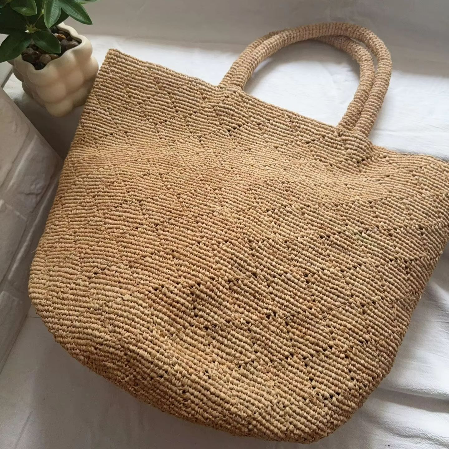Women'S Raffia Bags - Модная пляжная сумка ручной работы в