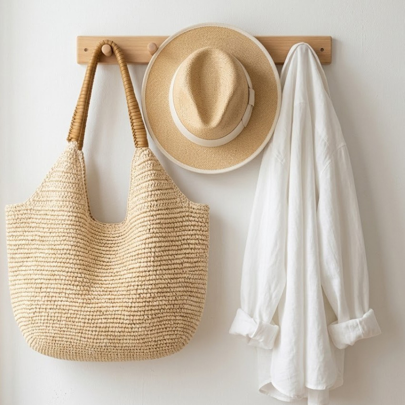 Women'S Raffia Bags - Сумка-тоут из рафии ручной работы, женская
